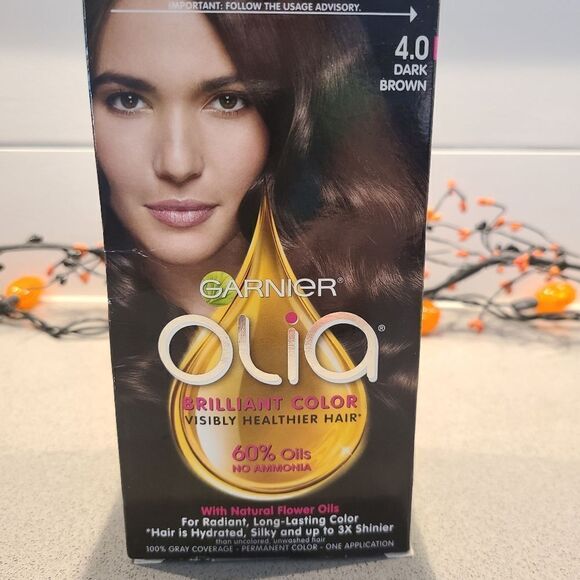 Garnier Olia Dark Brown 4.0 Hair Color - Picture 1 of 5